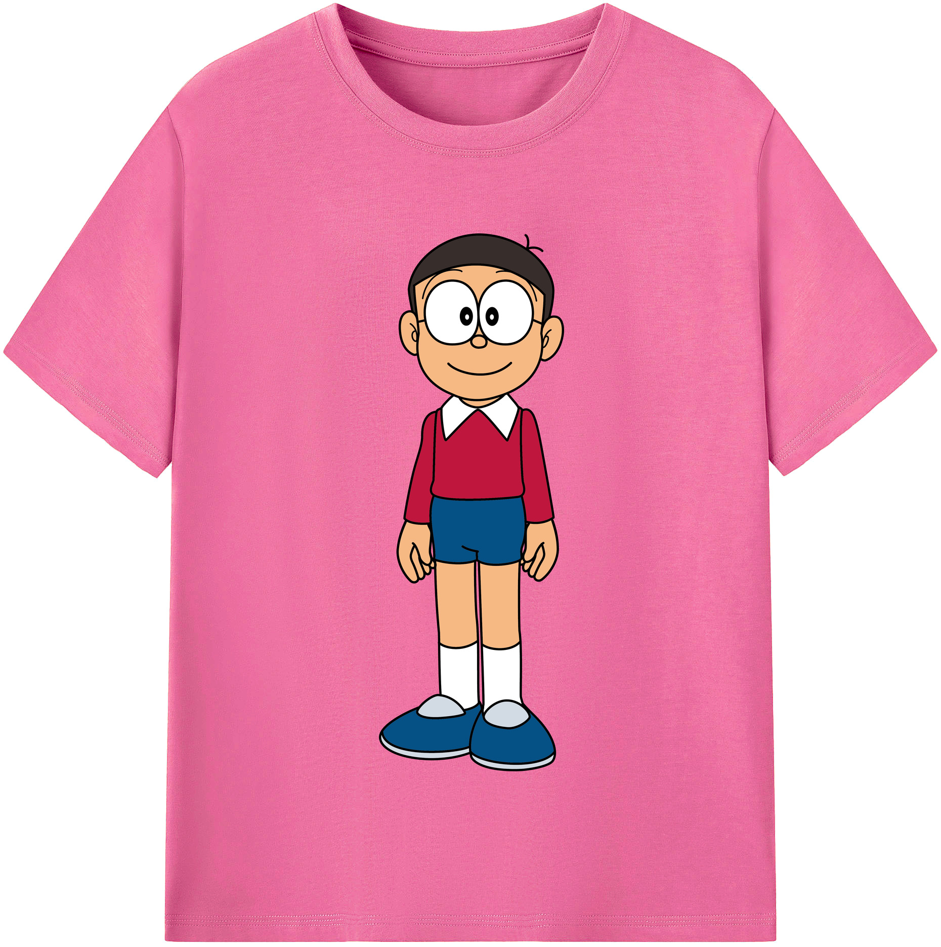 （画像用） ドラえもん 野比 のび太 Doraemon Nobita Nobi レディースカジュアルプリントTシャツ（綿100％）